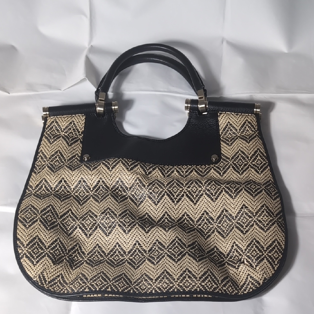 Banana Republic Black and Tan Tote Bag